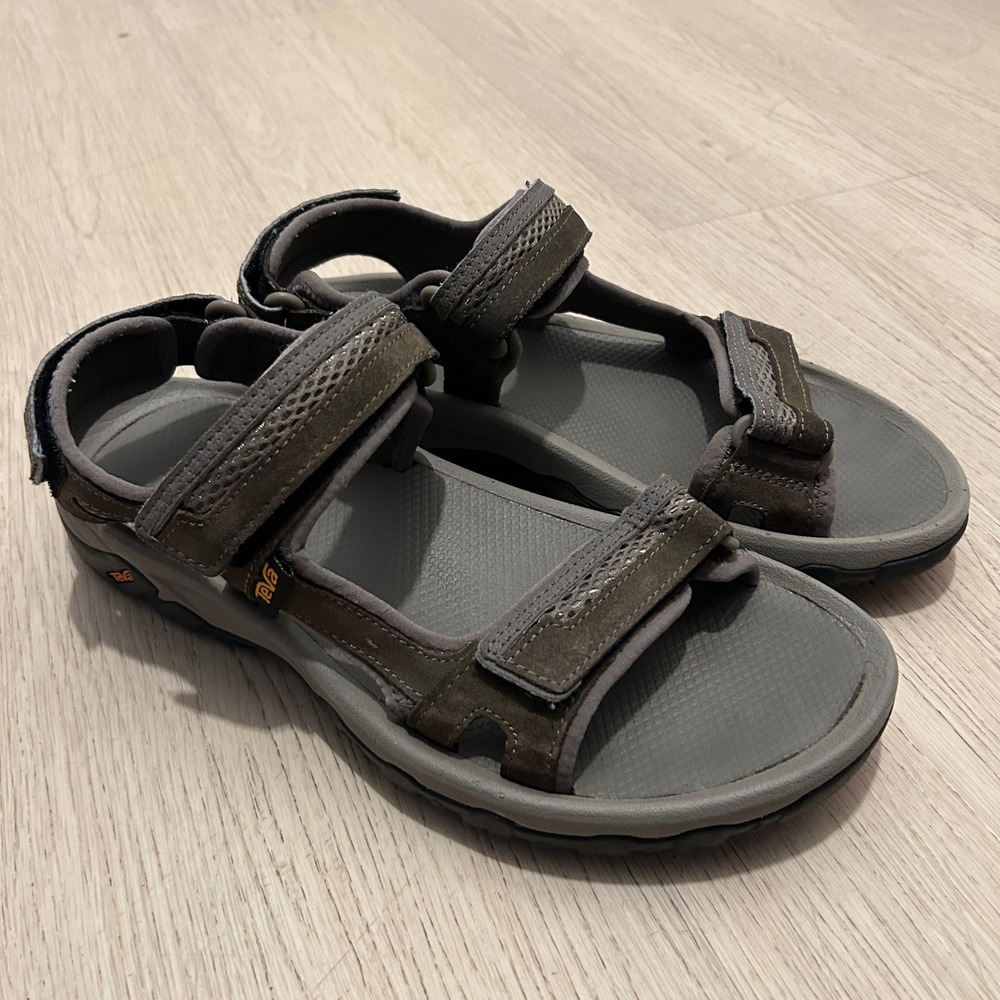 Teva Tanza Mens Sandals Olive Green Grey Hiking Water Shoes 1002459 Size 8